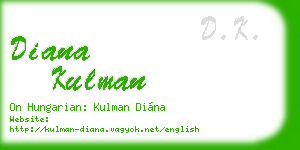 diana kulman business card